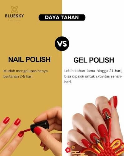 Grafik perbedaan daya tahan nail polish dan gel polish